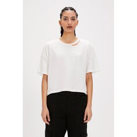 Bad Bear Amanda Beyaz Basic Kadın T-shirt
