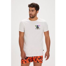Bad Bear Bite Beyaz Baskılı Erkek T-shirt