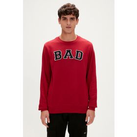 Bad Bear Convex Crewneck Bad Bordo Erkek Sweatshirt