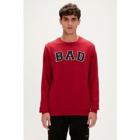 Bad Bear Convex Crewneck Bad Bordo Erkek Sweatshirt