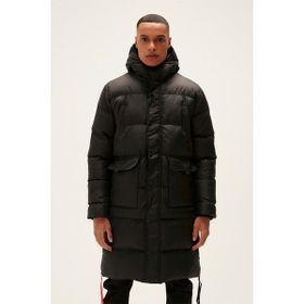 Bad Bear Goose Tail Puffer Siyah Erkek Kapüşonlu Uzun Mont
