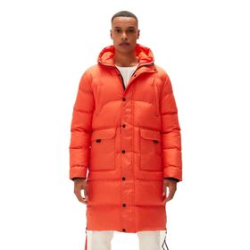 Bad Bear Goose Tail Puffer Turuncu Erkek Kapüşonlu Uzun Mont