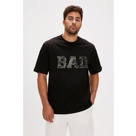 Bad Bear Levin Siyah Baskılı Oversize Erkek T-shirt