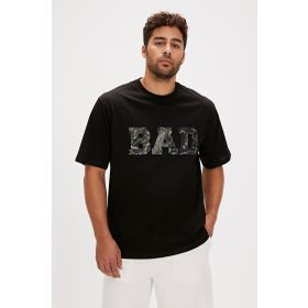 Bad Bear Levin Siyah Baskılı Oversize Erkek T-shirt