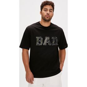 Bad Bear Levin Siyah Baskılı Oversize Erkek T-shirt