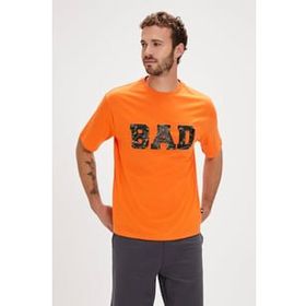 Bad Bear Levin Turuncu Baskılı Oversize Erkek T-shirt