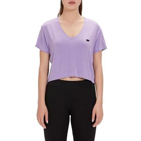 Bad Bear Menas Mor V Yaka Kadın T-shirt
