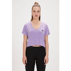 Bad Bear Menas Mor V Yaka Kadın T-shirt