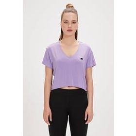 Bad Bear Menas Mor V Yaka Kadın T-shirt