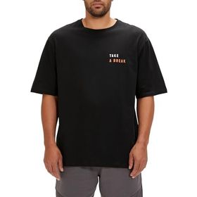 Bad Bear Sand Siyah Baskılı Oversize Erkek T-shirt