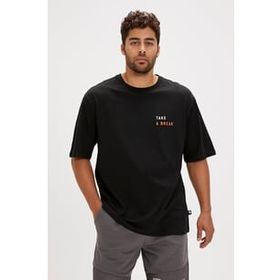 Bad Bear Sand Siyah Baskılı Oversize Erkek T-shirt