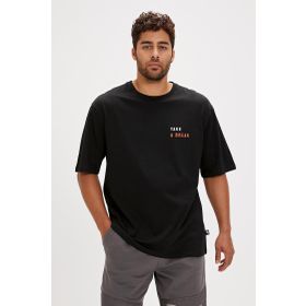 Bad Bear Sand Siyah Baskılı Oversize Erkek T-shirt