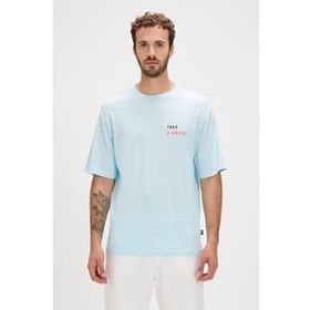 Bad Bear Sand Sky Blue Baskılı Oversize Erkek T-shirt