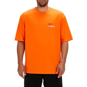 Bad Bear Sand Turuncu Baskılı Oversize Erkek T-shirt