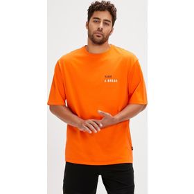 Bad Bear Sand Turuncu Baskılı Oversize Erkek T-shirt