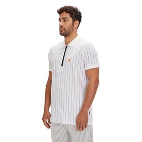 Bad Bear Theo Beyaz Polo Yaka Fermuarlı Erkek T-shirt
