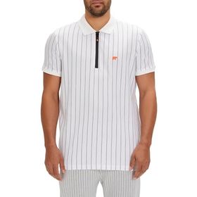 Bad Bear Theo Beyaz Polo Yaka Fermuarlı Erkek T-shirt