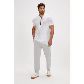 Bad Bear Theo Beyaz Polo Yaka Fermuarlı Erkek T-shirt