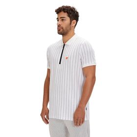 Bad Bear Theo Beyaz Polo Yaka Fermuarlı Erkek T-shirt