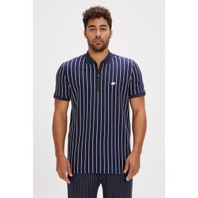 Bad Bear Theo Lacivert Polo Yaka Fermuarlı Erkek T-shirt