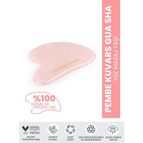 Bade Natural Kuvars Gua Sha Pembe Doğal ve Gerçek Yüz Masaj Taşı