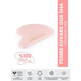 Bade Natural Kuvars Gua Sha Pembe Doğal ve Gerçek Yüz Masaj Taşı