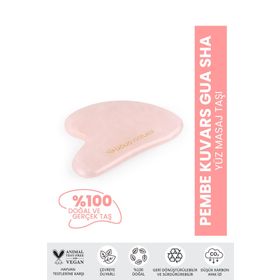 Bade Natural Kuvars Gua Sha Pembe Doğal ve Gerçek Yüz Masaj Taşı