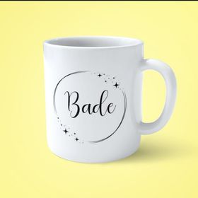 Bade Yıldızlı Çerçeveli Yazılı Baskılı Kupa