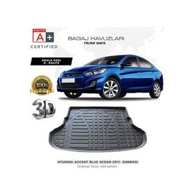 Badela Hyundai Accent Blue 2015 3D Kauçuk Bagaj Havuzu