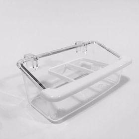 Badem Akvaryum 10 cm Şeffaf Izgaralı Kuş Yemliği
