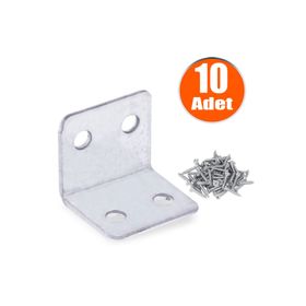 Badem10 10 Adet 25x25x30 mm Mobilya Köşe Bağlantı Sabitleme L Demir Gönye