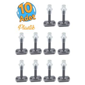 Badem10 10 Adet 8 cm Plastik Gri Mobilya Kapı Arkası Durdurucu