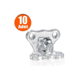Badem10 10 Adet Açılı T Bağlantı Çektirme Şeffaf Plastik Köşe Birleştirme Kelebek
