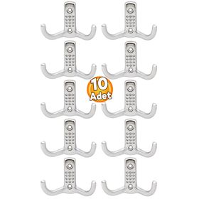 Badem10 10 Adet Portmanto Vestiyer Noktalı Duvar Metal Askı