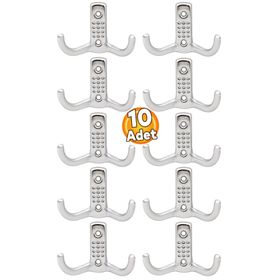 Badem10 10 Adet Portmanto Vestiyer Noktalı Duvar Metal Askı