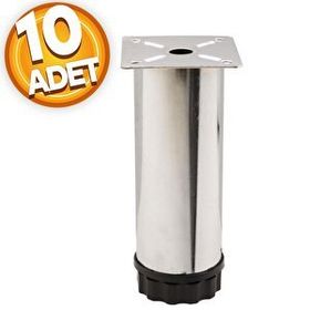 Badem10 10 cm Metal Ayak Ayarlanabilir Mobilya Masa Puf Sehpa TV Ünitesi Ayağı
