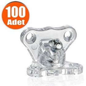 Badem10 100 Adet Açılı T Bağlantı Çektirme Şeffaf Plastik Köşe Birleştirme Kelebek