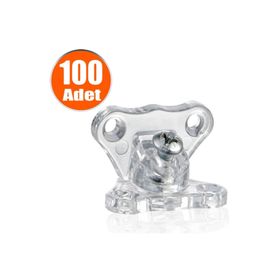 Badem10 100 Adet Açılı T Bağlantı Çektirme Şeffaf Plastik Köşe Birleştirme Kelebek