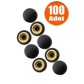 Badem10 100x15 mm Dekoratif Vida Kapağı Kapatıcı Mat Siyah Metal Vida Tapası
