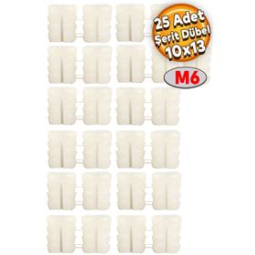 Badem10 10x13 Plastik M6 25 Adet Şerit Dübel