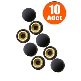 Badem10 10x20 mm Dekoratif Vida Kapağı Kapatıcı Mat Siyah Metal Vida Tapası