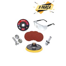 Badem10 115 mm 9 Parça Spiral Avuç Içi Taşlama Makinesi Cırt Zımpara
