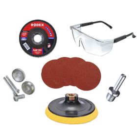 Badem10 115 mm 9 Parça Spiral Avuç Içi Taşlama Makinesi Cırt Zımpara