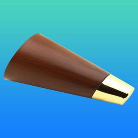 Badem10 12 cm Kahverengi Ahşap Desenli Gold Konik Mobilya Ayağı