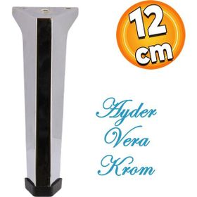Badem10 12 cm Krom Metal Baza Mobilya Koltuk Kanepe Sehpa Puf Ünite Ayağı