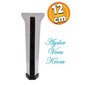 Badem10 12 cm Krom Metal Baza Mobilya Koltuk Kanepe Sehpa Puf Ünite Ayağı
