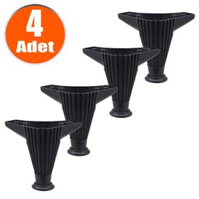 Badem10 12 cm Siyah Baza Ayak 4 Adet Mobilya Kanepe Koltuk Ünite Puf Ayağı