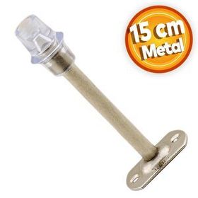 Badem10 15 cm Krom Metal Vidalı Silikonlu Kapı Stoperi