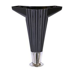 Badem10 15 cm Siyah-Krom Mobilya Ayağı