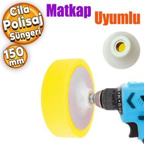Badem10 150 mm Alman Cilası Zımpara Tabanlı Sarı Yama Pasta Cila Polisaj Süngeri